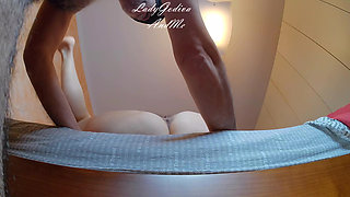 Morning fuck on the edge of the bed - Wet hairy pussy - Anal masturbation - Rimming - Moaning - Pussy licking