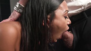 Brunette latina Brandy Salazar gets tied up and fucked