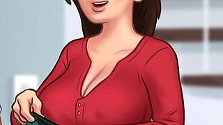 Two Pervert Tenants Caught Their Horny Landlady Masturbating in Her Room - Summertime Saga 3D Animated Porn Game