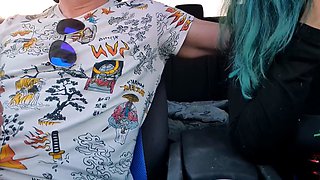 Hitch hiking teen outdoor public fuck in this hd video