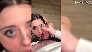 Luna Doll Gets Dominated - Rough BDSM Fuck in Harness with Cum Swallow