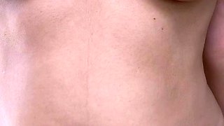 Slutty amateur flashing her big boobs in the backseat