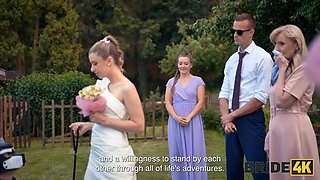 BRIDE4K. Blonde bride with natural tits enjoyed a good fuck on her kinky wedding