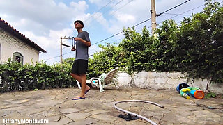 Stepmom Her Pool Her Trapped Puts Two Hands in Her Fisting Ass