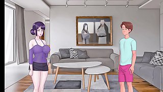 Japanese mom roleplays with her not son in steamy anime scene