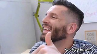 Big tit boss motivates employees with her curves
