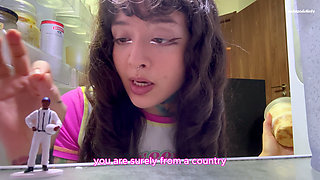 A Giantess Gets You in the Fridge at Dessert Time