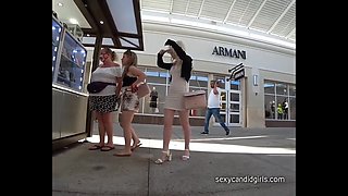 Blonde sexy sisters shopping