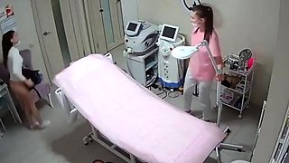 Laser hair removal on teen pussy caught on hidden camera