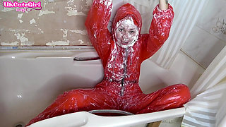 Slippery JOI in Pvc Catsuit: Cream, Custard & Cum Instructions