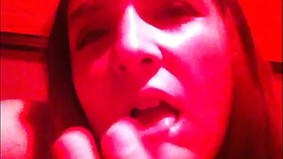 Red-lit Thrill: Public Bathroom Masturbation at the Club