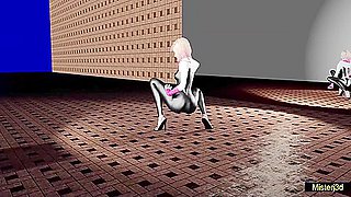 Gwen Is A Very Flirtatious Girl - 3d Animated, Car Toon And Spider Man