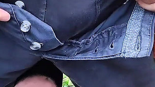 Outdoor Nylon Footjob and Heels