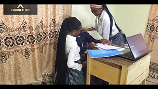 Two Horny Student Fuck Their Class Teacher in His Office