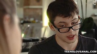 Innocent teen gets a huge penis in her narrow booty