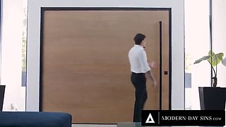 Romi Rain Rough Fucks Victor Ray While Sophia Locke Watches - Horny MILF StepMom & Big Cock Stud