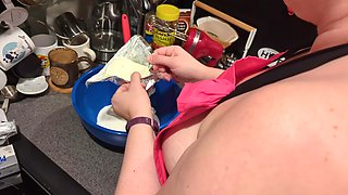 Nude Hot Wife Holiday Baking Teasing Locked up Cuck