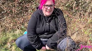 German Goth BBW Abby Strange Piss Fetish - Pee public!