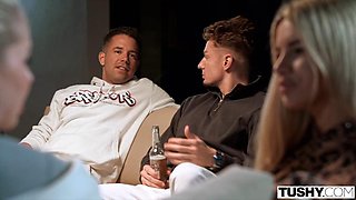 TUSHY Naughty Baddie Britney Dutch Gets DPed By Two Thick Cocks