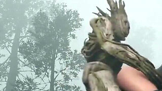 Tree monster fucks witch