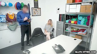 Officer mike leans suspect on the table to screw her twat from behind