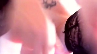 Redhead Italian teen has a wet hard orgasm with a huge dildo