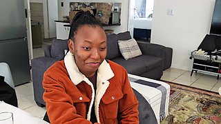Cute Ebony teen with booty on audition