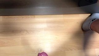 semen in front of the mirror