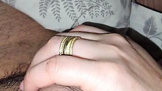 Step mom handjob step son dick without shame