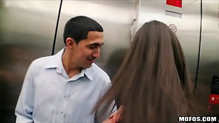 Hot latina with a pair of ideal tits is banged in her motel