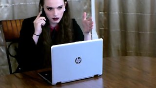 Big Tits Tranny Strokes her Big Cock