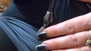 Milfycalla- a Lot of Cum on My Black Down Jacket and Black Leather Leggings 216
