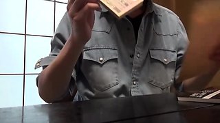 Japanese stud fingers his hairy booty
