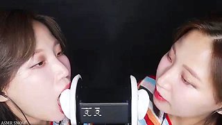 ASMR Snow Twin Ear Licking: Babe, Asian  Bongacams Porn