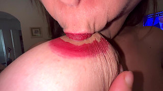 Sucking My Tit Milk W Lipstick Areola