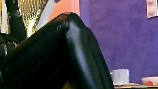 Stina Stone Femdom Feetworship Dirty Smelly Socks Barefeet by German Mistress in Leather Gloves