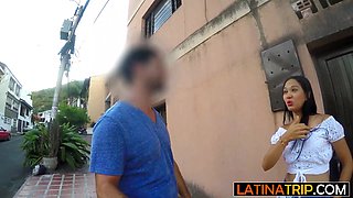 Horny arse Colombian babe enjoying a penis