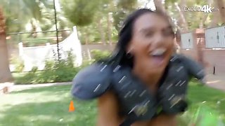 Teen 18+ Football Slut Janice Griffith Squirts All Over Massive Cock
