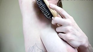 Hot Hairy Hippie Sniffing And Licking Sweaty Stinky Long Armpits After Brushing And Bouncing Perfect Veiny Tits Closeup - Bunnieandthedude 6 Min