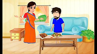 Desi Indian stepmom and her stepson in a wild cartoon fantasy