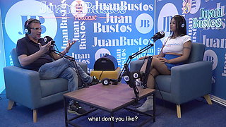 Oiled latina with BEAUTIFUL TITS Kataleya Ross hops up the vibrator machine until she cums! Juan Bustos Podcast