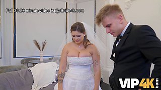 Taylee Wood's chubby bride gets her hairy pussy paid for by her manager in VIP4K