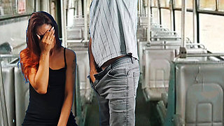 Student being thighed bus by stranger!