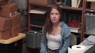 Chubby teen Brooke Bliss caught shoplifting and fucked very hard
