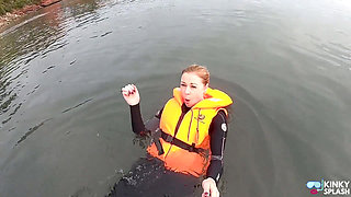 Strapped Tight & Floating Free - Sexy Wetsuit Life Jacket Test
