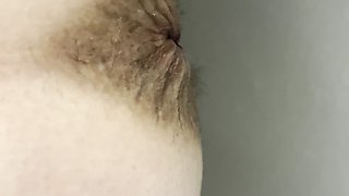 Mature Woman with Saggy Boobs Undressing and Peeing in Toilet