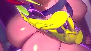 Thicc Big Breast Fat Ass Colorful Slut Gets Hard Backshots with Creampie