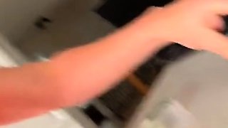 Cumshot amateur MILF suck and jerks dude in the bedroom