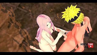 Naruto Hentai - Sakura Gives Naruto a Handjob and Then Fucks Him - Asian Japanese Manga Anime Hentai 3D Porn