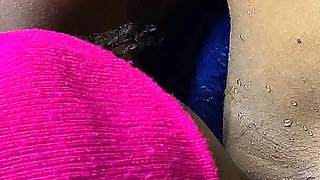 Chocolate Slut Masturbating and Pissing Her GF